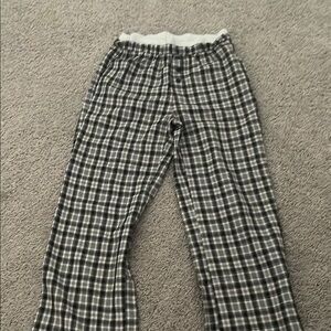 Kids Black and White Plaid Bottoms
